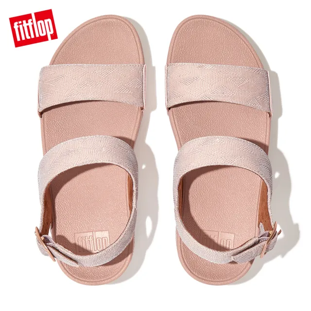 【FitFlop】LULU GLITZ BACK-STRAP SANDALS金屬亮粉後帶涼鞋-女(玫瑰鹽)