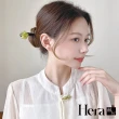 【HERA 赫拉】復古木質綠花朵簡約髮簪 H112020211(髮簪 平價髮飾 日常經典)