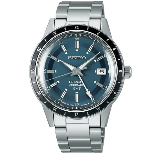 【SEIKO 精工】Presage系列 Style60’s 復古風 GMT雙時區 機械腕錶  SK044 母親節 禮物(三款可選)
