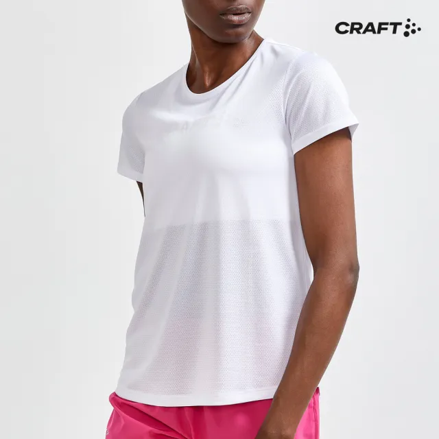 【CRAFT】女 CORE ESSENCE SS MESH TEE W WHITE 運動上衣(1908745-900000)