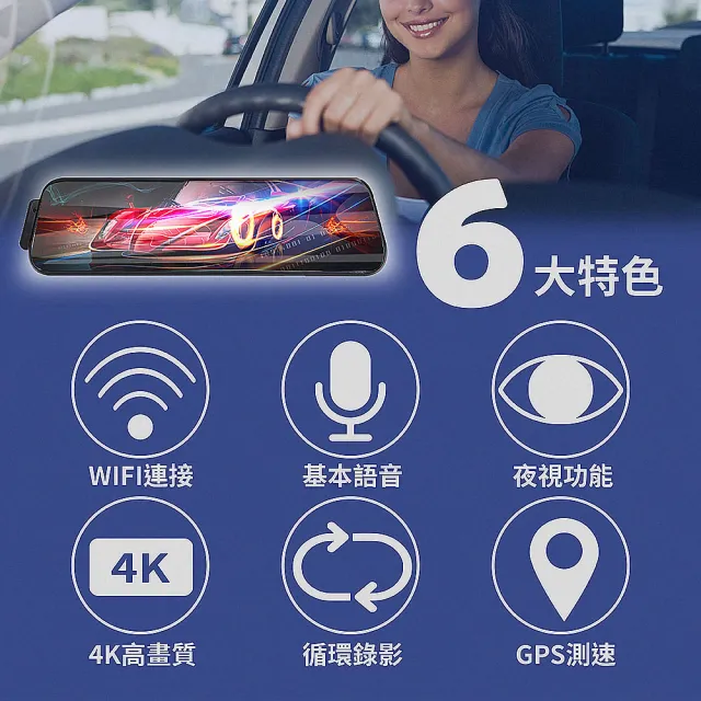 【Jinpei 錦沛】4K行車記錄器、全觸控螢幕、GPS 測速、WIFI連接、語音操作、前後雙錄 贈32GB(行車紀錄器)