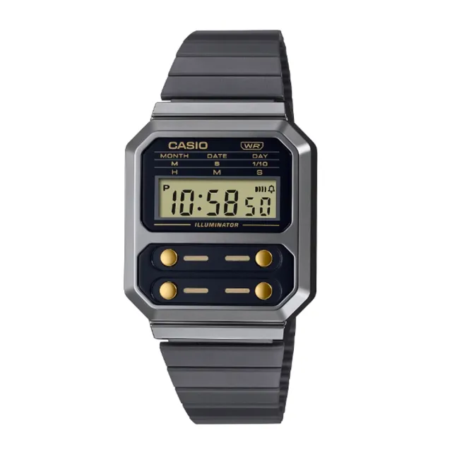 【CASIO 卡西歐】經典復古歷久不衰方型電子運動手錶(A100WEGG-1A2)