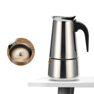 【kingkong】304不鏽鋼意式摩卡咖啡壺 咖啡手沖壺 100ml-2杯份(防燙 耐熱 咖啡壺 過濾壺 咖啡用品)