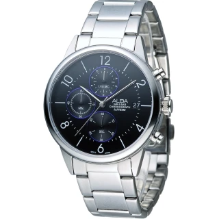 【ALBA】雅柏 PRESTIGE系列街頭酷流行系列時尚三眼計時腕錶(VD57-X079D/AM3335X1黑40mm)