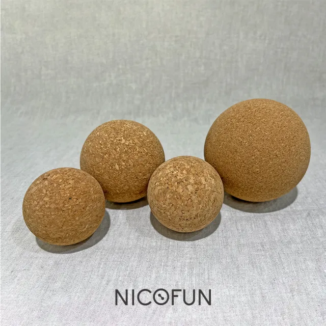 【NicoFun 愛定做】瑜珈球 天然軟木 按摩球 筋膜球 口袋筋膜球 軟球 遊戲球 握力球 穴位點按壓(直徑4cm)
