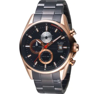 【ALBA】雅柏 ACTIVE系列 時尚潮流計時腕錶(AM3598X1/VD57-X136K 玫瑰金44mm)