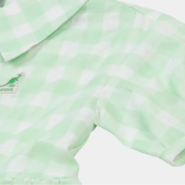 【KANGOL】韓國-KIDS 方格子洋裝-薄荷綠(W23SD201MT)