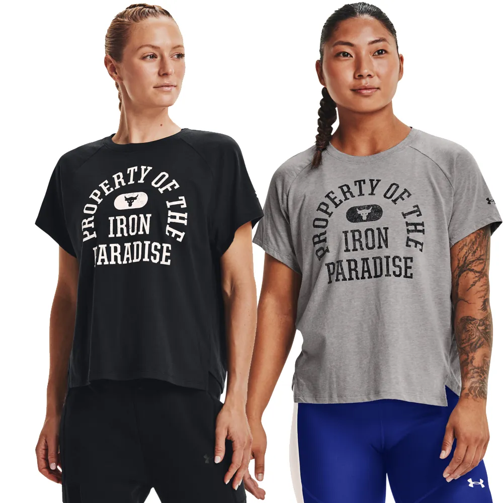 【UNDER ARMOUR】UA網路獨家-巨石強森系列 女 Project Rock 短袖T-Shirt(2色任選)