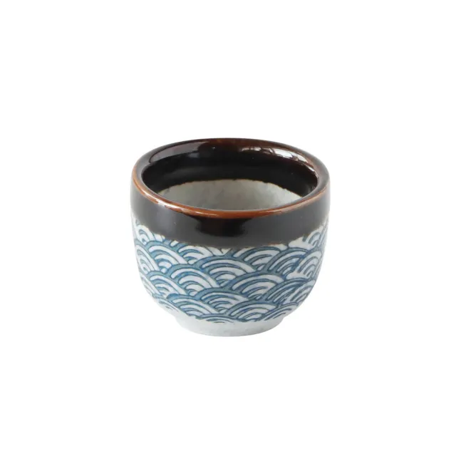 【Just Home】日式海波陶瓷清酒杯35ml(清酒杯 本賣場有清酒壺)