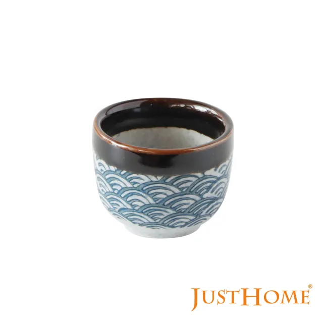 【Just Home】日式海波陶瓷清酒杯35ml(清酒杯 本賣場有清酒壺)