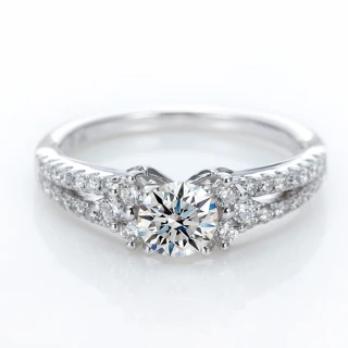 【DOLLY】0.50克拉 18K金求婚戒完美車工鑽石戒指(039)