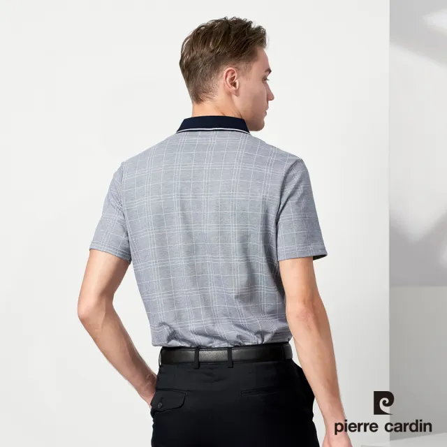 【pierre cardin 皮爾卡登】商務休閒 男款 印格短袖POLO衫-丈青色(5237260-38)