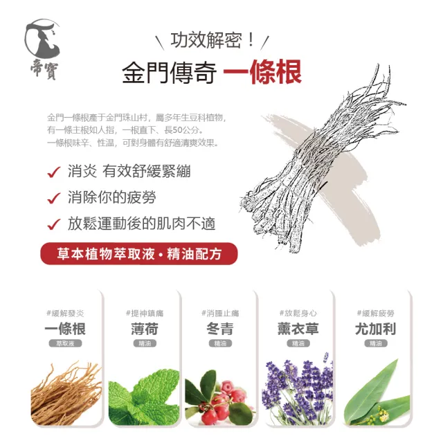 【花芊】帝寶金牌金門一條根精油貼布1包(8片/包 遠紅外線 溫熱感 舒緩痠痛)