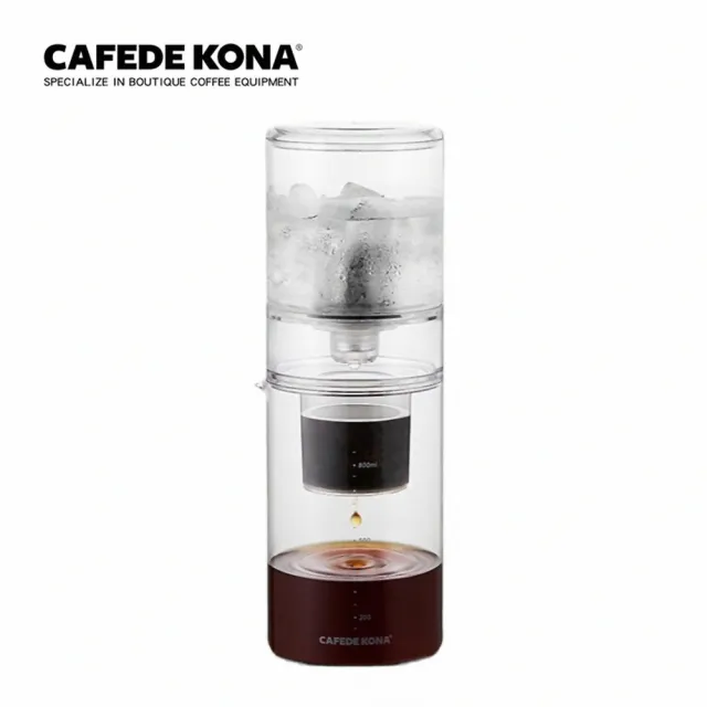 【CAFEDE KONA】雙用冷萃冰滴壺800ml-兩色可選(獨特外調式調整流速開關)