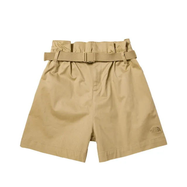 The North Face】北臉短褲女款運動褲W HIGH WAIST COTTON SHORTS 卡其