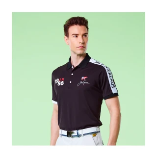 【Jack Nicklaus 金熊】GOLF男款吸濕排汗美國熊高爾夫球衫/POLO衫(黑色)