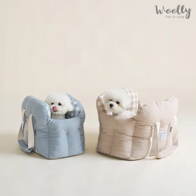【WOOLLY】雲朵棉質寵物外出包-M(寵物包/寵物提袋)