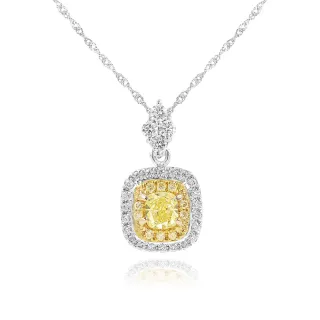 【AURORA 歐羅拉】50分天然黃彩鑽石18K金鑽墜   經典(Fancy Light Yellow/VS2)