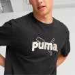 【PUMA】短版上衣 Team Graphic Tee 男款 黑 白 基本款 短袖 歐規 短T ESO 瘦子(53825601)