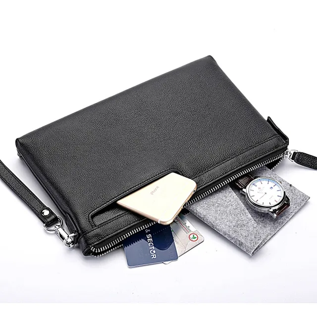 【巴黎精品】真皮公事包手提包真皮包包手拿包側背包(休閒時尚好收納信封包a1ai80)