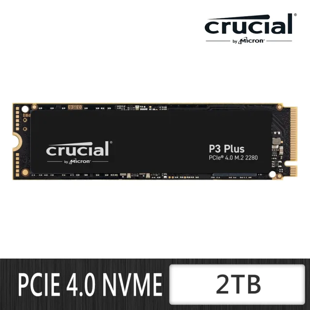 【Crucial 美光】P3 Plus 2TB M.2 2280 PCIe 4.0 SSD 固態硬碟 CT2000P3PSSD8(讀 5000M/寫 4200M)