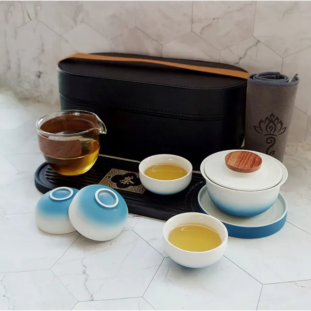 【Life shop】粗陶旅行茶具組/附精美收納盒(泡茶組 交換禮物 茶具 旅行茶具 茶器套裝)