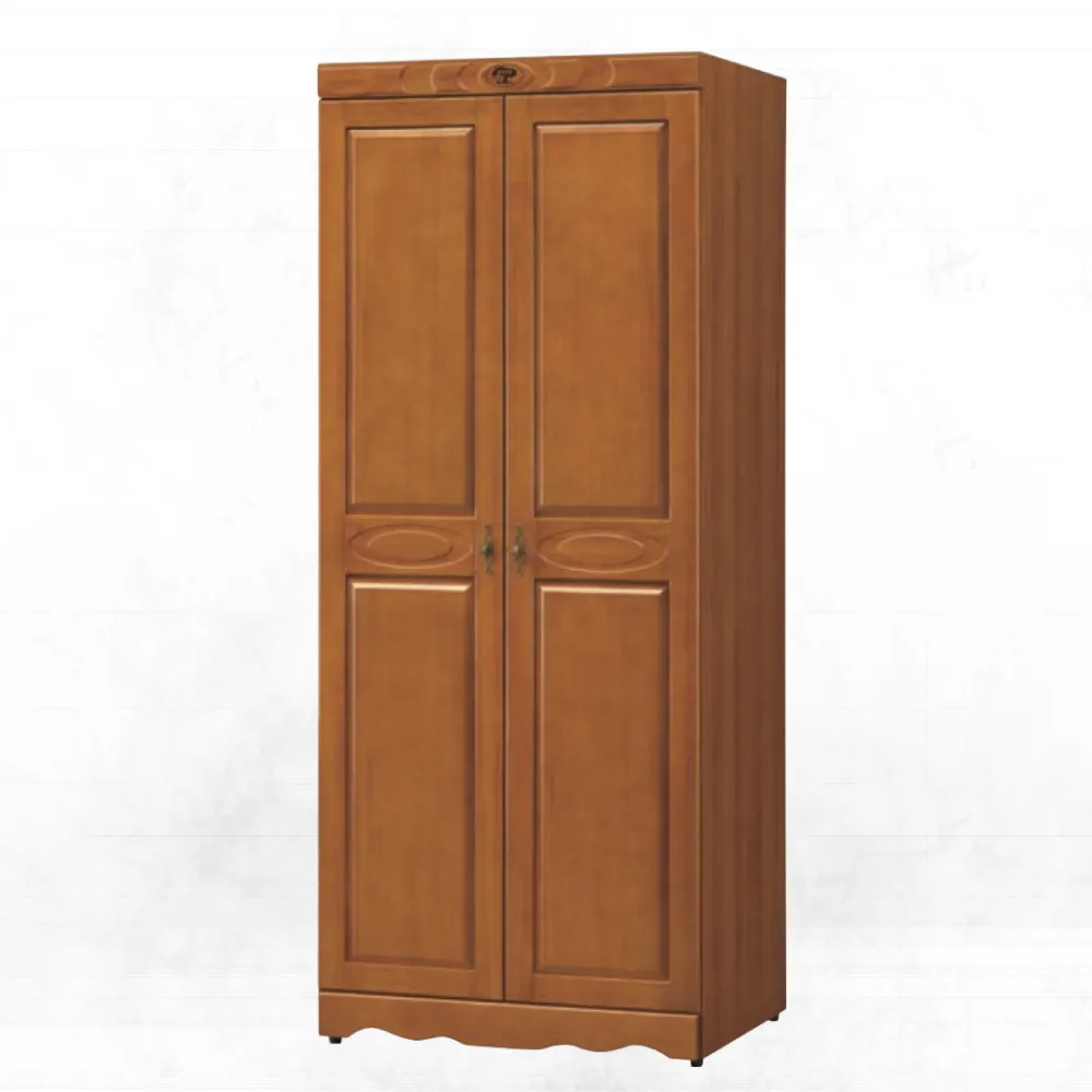 【文創集】柏利絲2.7尺二門內雙吊實木衣櫃