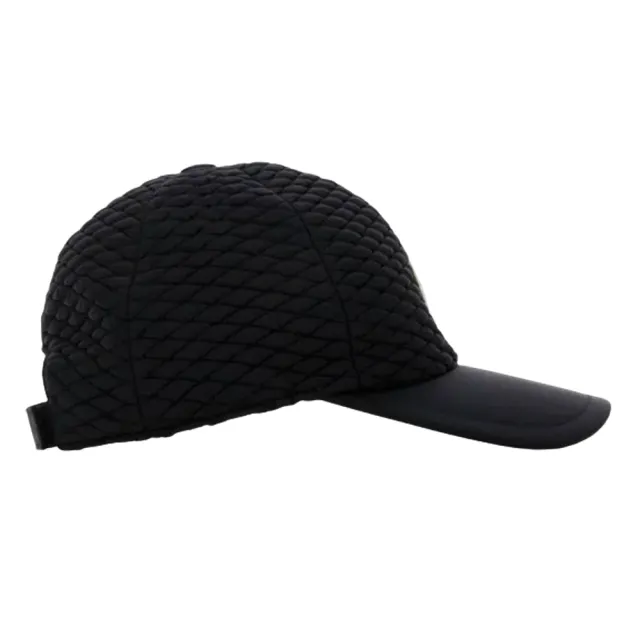 【MONCLER】品牌 LOGO 菱形絎縫尼龍棒球帽(黑色)