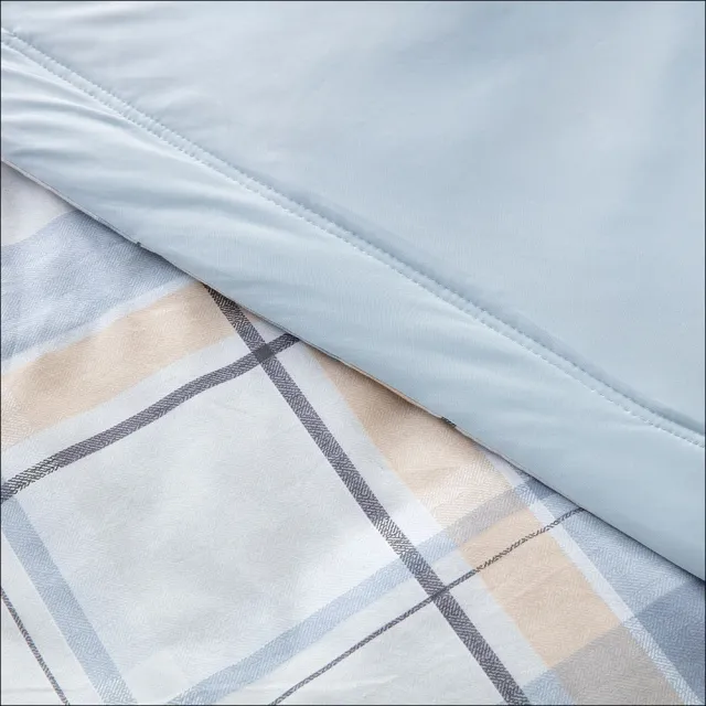 【特力屋】印花涼感紗薄被 涼被 150x200-復古格紋-藍