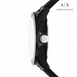【A|X Armani Exchange 官方直營】Lady Banks 潮流運動霓彩LOGO簡約手錶 黑色矽膠錶帶 40MM AX4374