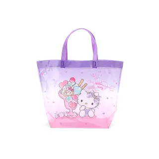 【SANRIO 三麗鷗】防水PVC水桶提袋 Hello Kitty 冰淇淋