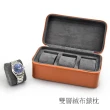 【P&W】名錶收藏盒 3支裝 超纖皮革 手工精品錶盒(大錶適用 旅行收納盒 攜帶錶盒)