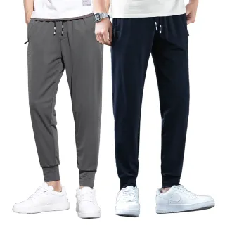 【NEW POWER】冰絲透氣輕薄網眼休閒褲-3色可選(拉鍊口袋/網眼褲/運動褲/束口褲/休閒褲)