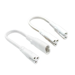 【E極亮】LED T5 層板燈 3孔轉兩孔 20公分 6入組(T5 層板燈 3孔轉2孔串接線)