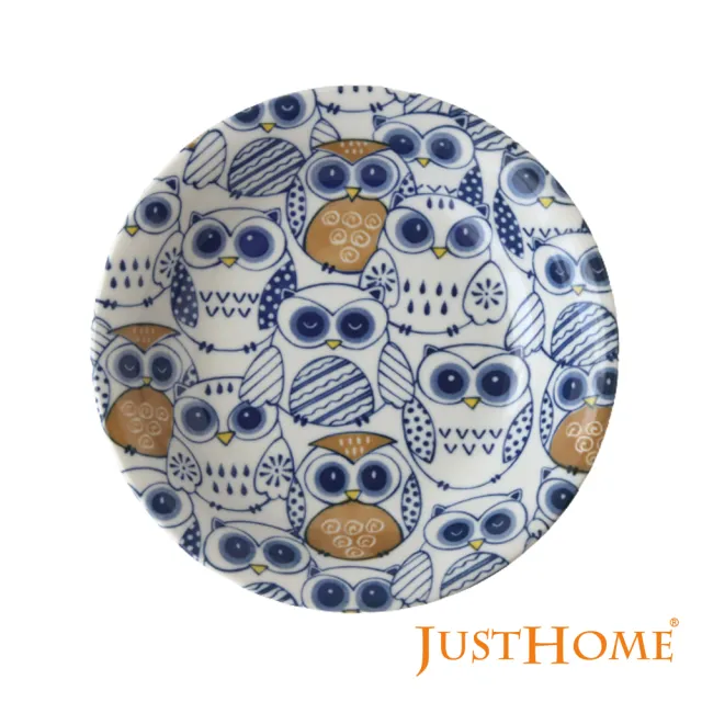 【Just Home】日本製貓頭鷹陶瓷8吋湯盤/深盤(日本製餐盤)