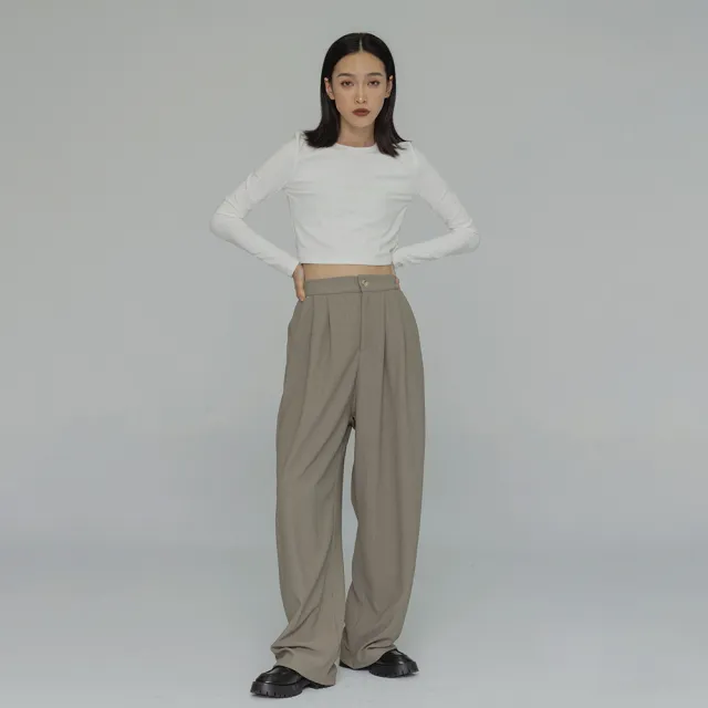 【Line-up wears】現貨-皺褶紋理格調感西裝褲(高腰復古質感超優秀)