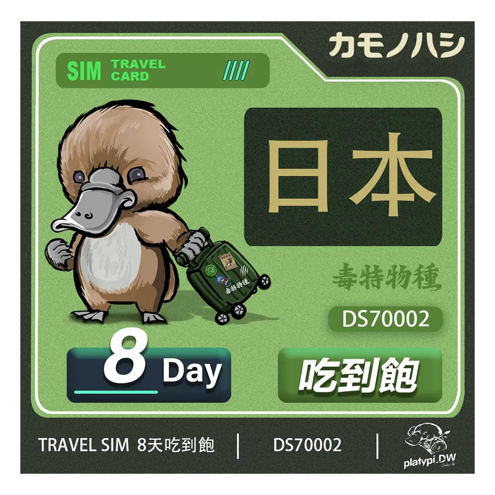 【鴨嘴獸 旅遊網卡】Travel Sim 日本網卡 日本 30日 20GB 網卡 旅遊卡 漫遊卡(旅遊卡 漫遊卡)