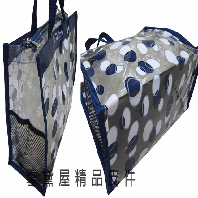 【SNOW.bagshop】雙11 提袋大容量台灣製造手提肩背購物袋外出游泳簡單(海灘袋透明防水包 PVC可 