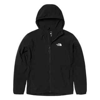 【The North Face 官方旗艦】北面男款黑色DWR防潑水休閒連帽外套｜7WD1JK3