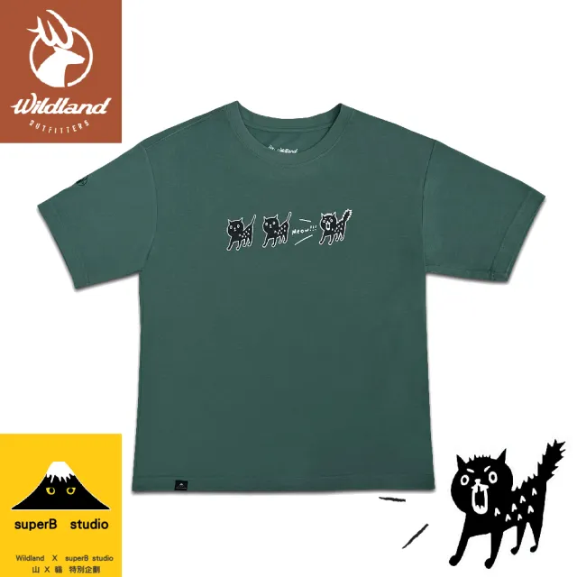 【Wildland 荒野】小心咬人貓 機能聯名T《栗松溫泉》M1667/☆/圓領T/運動衣/休閒衫(悠遊山水)