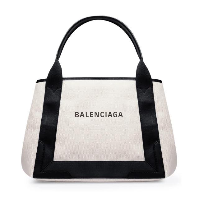 【Balenciaga 巴黎世家】Navy Cabas S 手提 托特包 帆布 白色 黑色 entrupy安心購