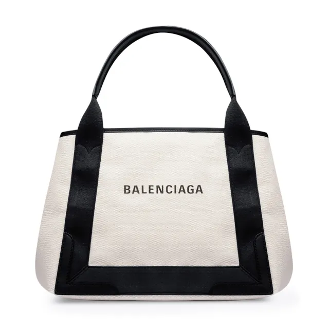 【Balenciaga 巴黎世家】Navy Cabas S 手提 托特包 帆布 白色 黑色『entrupy安心購』