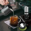 【PO:】手沖咖啡玻璃杯組(不鏽鋼磨芯磨豆機/咖啡杯240ml/拉花杯-黑)(多色可選)