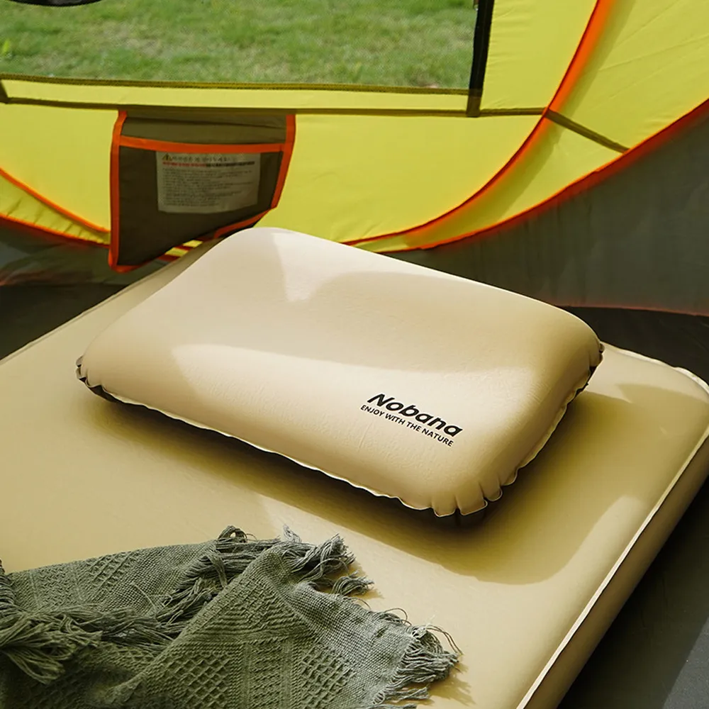 【ANTIAN】戶外露營3D海綿自動充氣枕頭 便攜午休頸椎枕 帳篷氣墊枕 腰墊枕