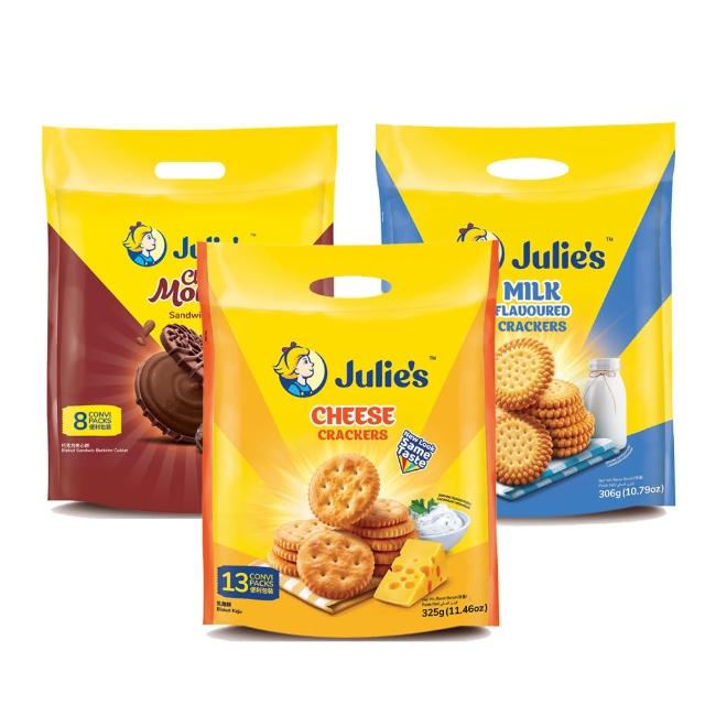 【Julies 茱蒂絲】茱蒂絲手提餅乾(起士餅325g/牛奶味306g/巧克力味352g)