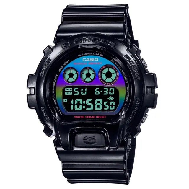 【CASIO 卡西歐】G-SHOCK 電競美學 虛擬虹光 獨特三眼 數位系列 DW-6900RGB-1_50mm