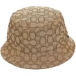 【COACH】焦糖咖啡滿版LOGO織紋布漁夫帽