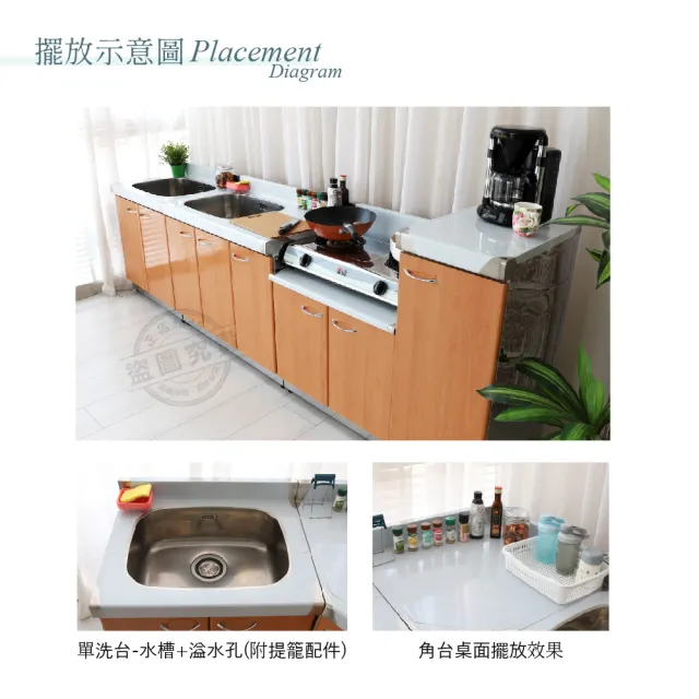 【Abis】客製商品-豪華升級款不鏽鋼三件組系統櫥櫃-72洗台+72爐台+角台/流理台-多款門板可選(桶身304)