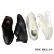 【TINO BELLINI 貝里尼】男款 輕量綁帶厚底休閒運動鞋HM4O001(黑)