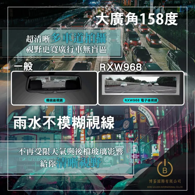 【DOD】RXW968 2K GPS電子後視鏡 WIFI 前後鏡獨立雙分離(含128G)